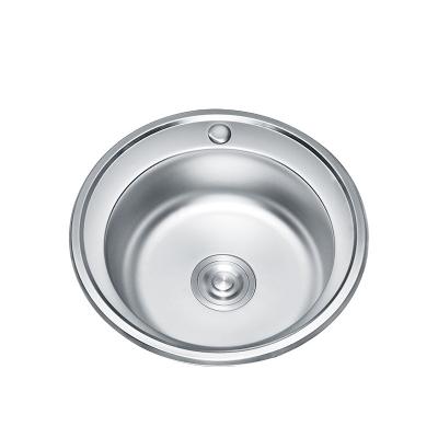 China Without Faucet High Quality Durable Around Single Bowl Kichen Sink 304 Stainless Steel Hand Wash Sink for sale