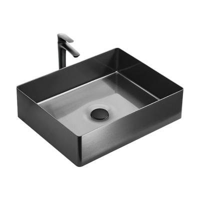 China Without Faucet High Performance Black Color 304 Stainless Steel Kitchen Sink Single Bowl Bathroom Sink for sale