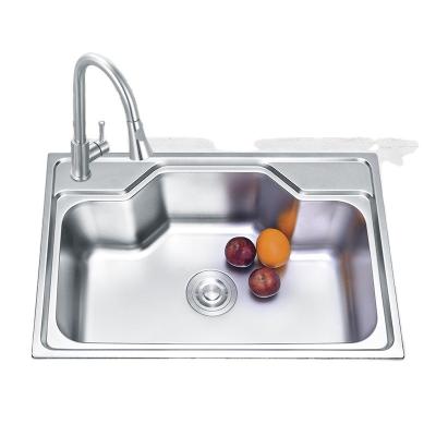 China Without Faucet New Good Quality 304 Stainless Steel Bowl Kitchen Sink Kitchen Basin Single Serve Sink for sale