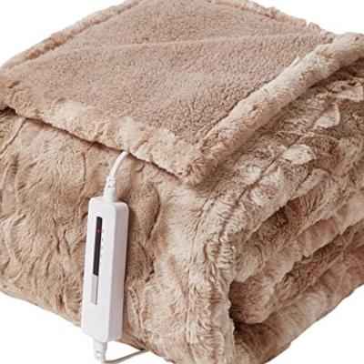 China XH Home Bedroom XH Simple Heavy Safety Plush Folded Luxury Heated Heated Blanket for sale