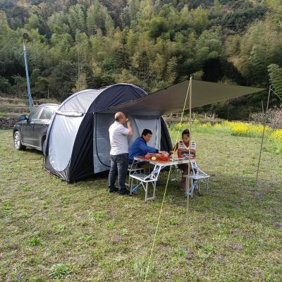 China Multi-Use Car Extension Car Rear Tent Outdoor Multi-Use Car Tent Black SUV Rear Tent With Awning Tour Wilderness Anti-mosquito Auto-motor Sunshade for sale