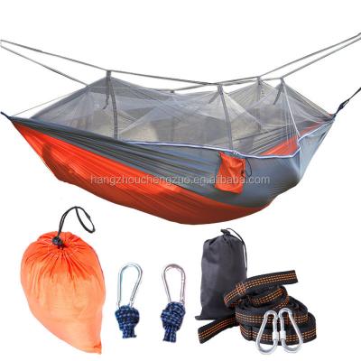 China Outdoor Mosquito Net Hammock Travel Bed Hot Selling Camping Hammock Set, Outdoor Mosquito Net Hammock Travel Bed, CZD-034 Parachute Cloth Double Person Hammock for sale