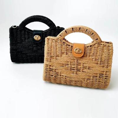 China Lady Women Casual Rattan OEM Wicker Purse Straw Handbag Bags from Ellyson Mini French Bali Factory Wholesale Fashion for sale