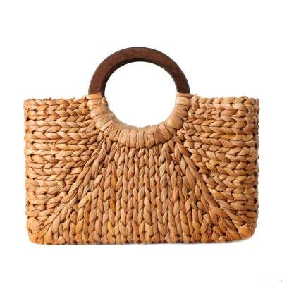 China Durable Rattan Straw Handbags Woman Bohemian Weave Tote Summer Casual Large Vintage Bags for sale