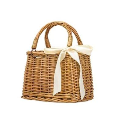 China Wholesale Fashion Ellyson Handbags Handbag Set Willow Rattan Woven Portable Beach Bag for sale