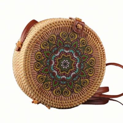 China High Quality Factory Wholesale Women Vietnam Cross - Body Shoulder PU Rattan Leather Printing Bag for sale