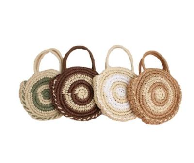 China Fashion Summer Beach Vacation Ladies Travel Single-Shoulder Large Capacity Round Straw Woven Bag for sale