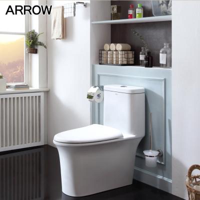 China Elegant Double-Flow Sanitary Ceramic Bathroom One Piece White Toilet For Sale for sale