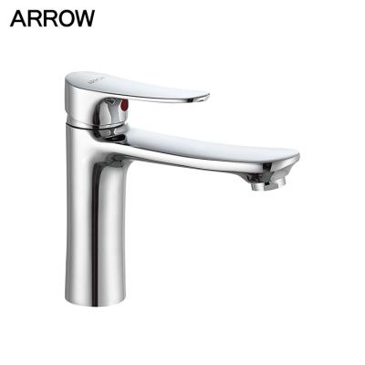 China Modern Wholesale ARROW Sink Custom Brass Finish Water Taps Bathroom Chrome Basin Faucet for sale