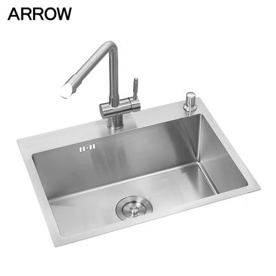 China Without Single Faucet Factory Bowl Kichen Sinks 304 Stainless Steel Used Kitchen Sink With Soap Dispenser for sale