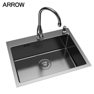 China Without Faucet Rectangular Shape Kitchen Sink Bowls Stainless Steel Single Sink for sale