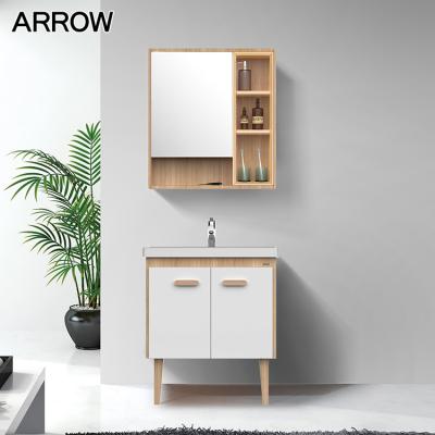 China Modern Elegant European Style Design Home Furniture Wall Mounted Plywood Bathroom Solid Wood Vanity for sale