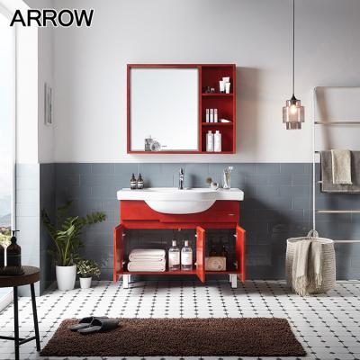 China 2020 Modern Manufacture In Foshan Factory Wall Mounted Mirrored Bathroom Vanity Customized Solid Wood Classic for sale