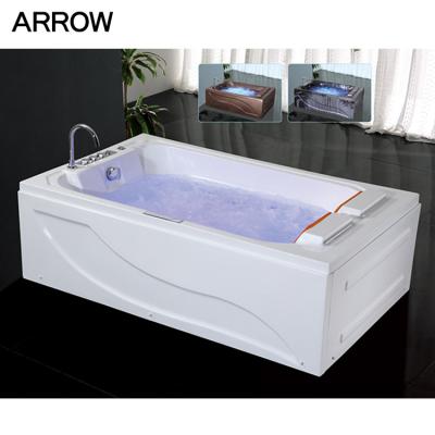 China New Design Simple Indoor Whirlpool Acrylic Skirted Massage Bathtub For 2 Adults With Massage Jets for sale