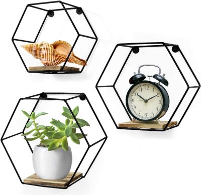 China (Size)Adjustable Geometric Hexagon Shaped Floating Shelves Honeycomb Shelves Home Decor for sale