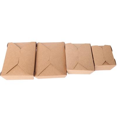 China Biodegradable Brown Kraft Paper Salad Packaging Disposable Box for sale