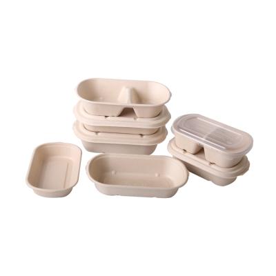 China Stored Biodegradable Molded Wheat Straw Pulp Takeaway Food Container Fast Food Packaging for sale