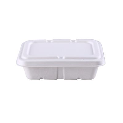 China Bio Degradable Compostable Microwavable Sugarcane Bagasse Microwavable Safe Take Away Disposable Lunch Box Eco Friendly Food Container for sale