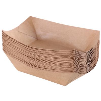 China French Fries Fried Chicken Brown Disposable Wrapping Paper Take Away Packing Box For Fast Food for sale