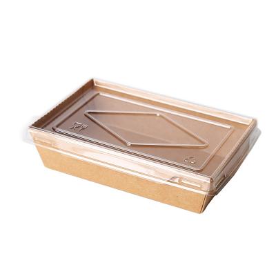 China Disposable Snack Food Packaging Box By 700ML Food Grade Kraft Paper for sale