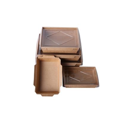 China Disposable High Quality Brown Cardboard Paper Take Away Food Container 1600ML for sale