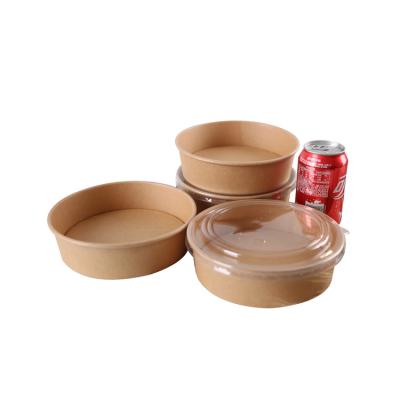 China 500ml 750ml 1000ml 1100ml 1300ml Packaging CLASSIC Disposable Brown Paper Salad Bowl for sale