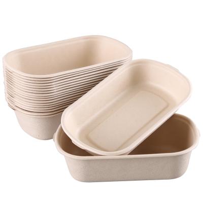 China Sustainable Biodegradable Oval Natural Wheat Straw Take Food Party Paper Box for sale