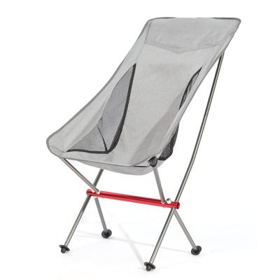 China Modern Outdoor Camping Portable Ultralight Fishing Picnic Folding Chair Aluminum Alloy Backrest Moon Breathable Wear-resistant Chair for sale