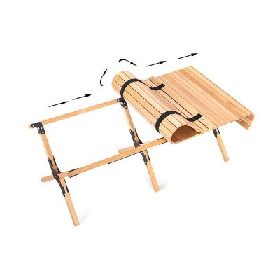 China Modern Folding Camping Wood Table Portable Foldable Outdoor Picnic Table, Wooden Cake Roll Table Picnic, Camp, Travel, Garden BBQ for sale