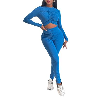 China 2022 Breathable Slim Solid Sexy Sports Fashion Long Sleeve Fitness Jumpsuit Springs Custom One Piece Set Casual Plus Size Jumpsuit for sale