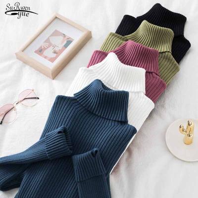 China Autumn Clothes Winter Tops Thicken Breathable High Quality Fashion Turtle Neck Casual Sweater Knitted Jumper Stripe Vintage Sweater for sale