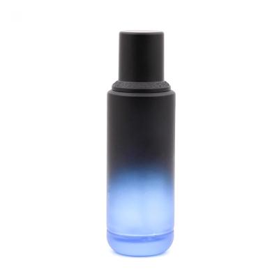 China Matte 100ml Cosmetic Black Empty Face Cream Cosmetic Pump Glass Bottles And Jars for sale