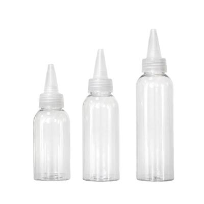 China 100ml 100ml small plastic clear plastic bottle with long spout for sale