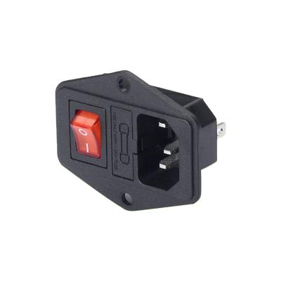 China Commercial Rocker Switch With Power Socket HB7-113 10A 250V AC Power Push Button Switch AC Outlet With Fuse for sale