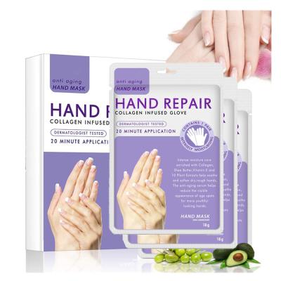 China Moisturizer Private Label Moisturizing Anti Aging Organic Collagen Hand Mask For Hand Repair for sale