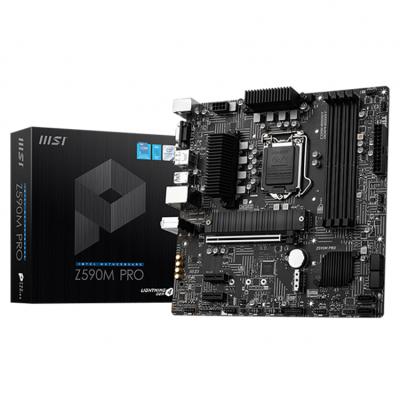 China MSI Z590M PRO desktop motherboard supports DDR4 memory up to 5333 (OC) MHz with lightning fast experience for sale