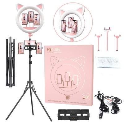 China 2021 RK45 20inch Pink Ring Light USB LED PORTABLE Ringlight Camera with Tripod Stand Cell Phone Holder for Photography Live Stream Makeup for sale