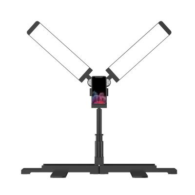 China V-Shape Double Arm RGB Ring Light Extreme Folding Live Photographic Lighting Makeup Ring Light One-piece Beauty With Tripod Stand 38*10*7.2cm for sale