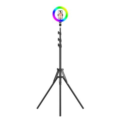 China Colorful Anchor Live Streaming Ring Light ABS RK-62 RGB PC Marguee 7 Inch Tripod Lighting Stand Photographing Light for sale