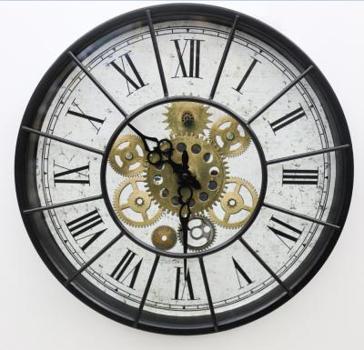 China Preciser Antique Metal Style Retro Art Wall Clock Classical Big Wall Clock for sale