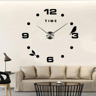 China LUMINOVA Quiet Oversized Wall Clock Time Letters DIY Room Home Decor Quartz Wall Clock for sale