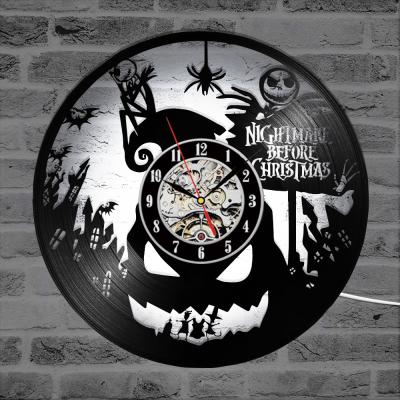 China Customization Preciser Creative Hollow Night Owl Wall 3d Led Vinyl Record Wall Clock for sale