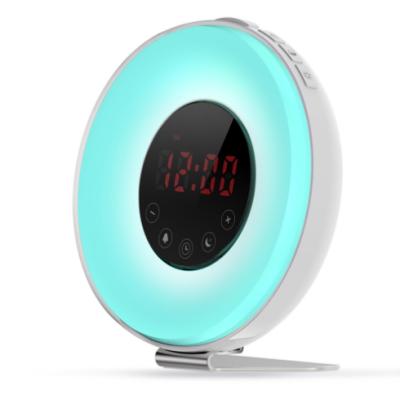 China FM Radio Wake Up Clock Sunrise Alarm Clock FM Radio Smart Desk Clock for sale