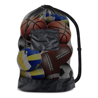 China Extra Large DAY BACKPACK Team Work Mesh Soccer Ball Bag Heavy Duty Drawstring Bags For Holding Basketball Volleyball for sale