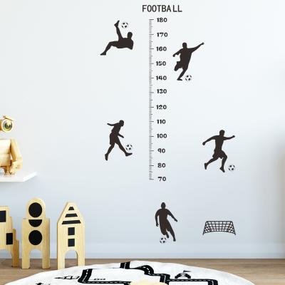 China Sticker Black Football Height Measurement Wall Sticker Cartoon Decorative Wallpaper For Boy's Room PVC Wall Creative Removable Mural for sale