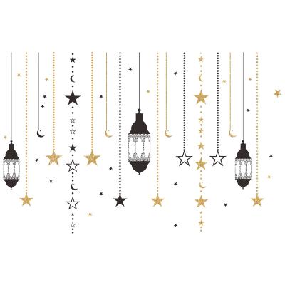 China Hot Sale Recycled And Easy To Use Hanging Lights Stars Moon Self Adhesive Stickers Kid's Bedroom Decorative Wallpaper TV Background Murals Decals for sale