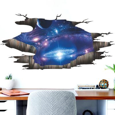 China Recycled And Easy To Use 3D Wall Sticker Broken Universe The Milky Way Wallpaper For Bedroom Living Room Murals TV Background Self Adhesive Decals for sale