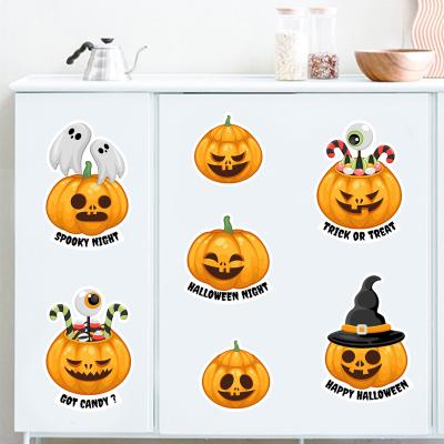 China New Design Halloween Pumpkin Wall Sticker Ghost Reused And Easy To Use Creative Decorative Wallpaper Self Adhesive Festival Party Window Decals for sale