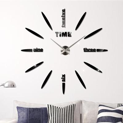 China 3D DIY Mirror Wall Clock Mirror Sticker Wall Sticker Home Living Room Decoration Modern Creative Acrylic Wallpaper Mirror Decals Bedroom Decorative Murals for sale