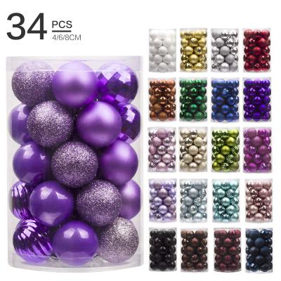 China Christamas Decoration 34 Christmas Ball Sets 8cm Christmas Ornaments Christmas Tree Decoration Balls Shaped Balls for sale